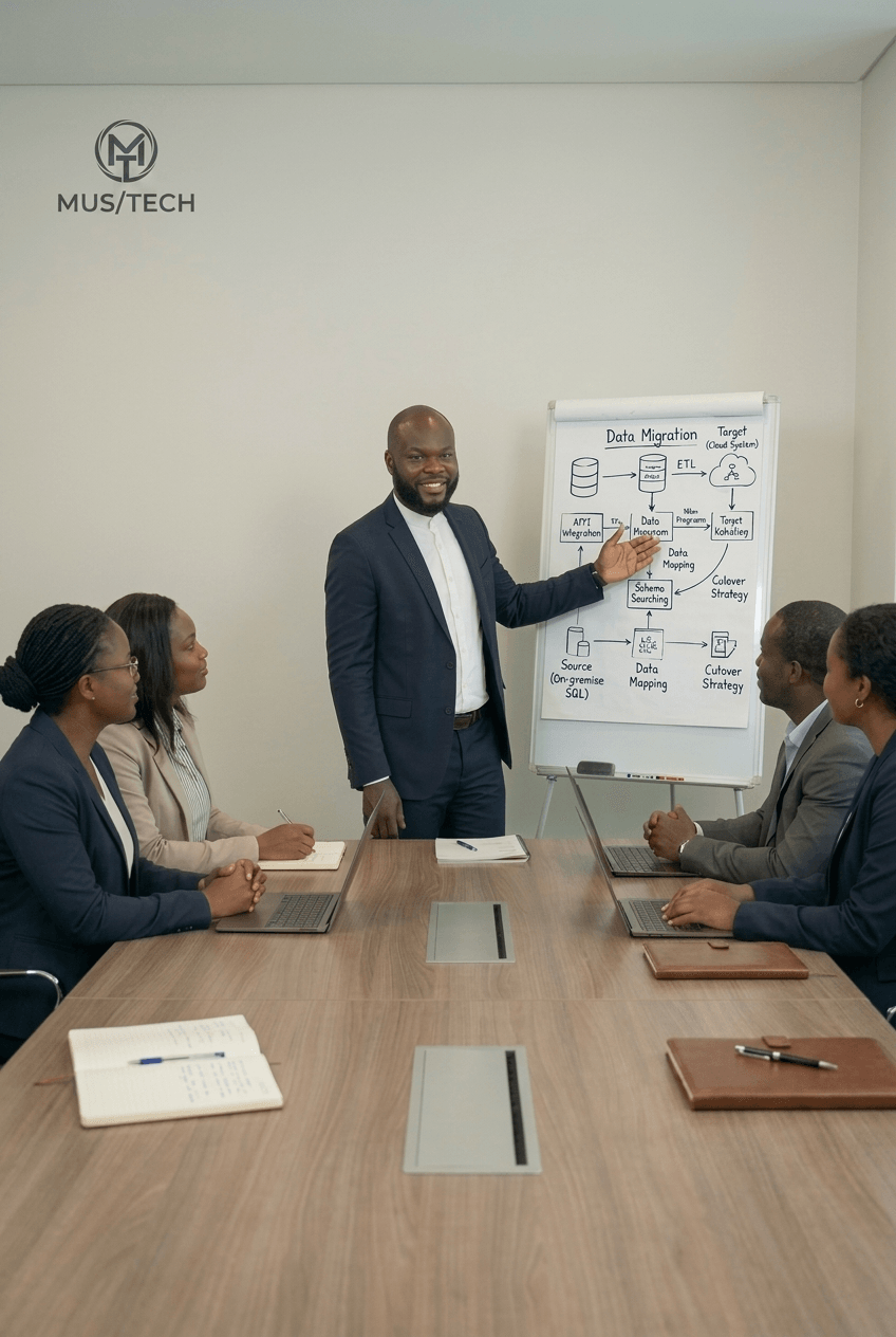 MusTech Consulting team database architecture session